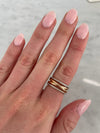 Bague à bordure de diamants torsadés