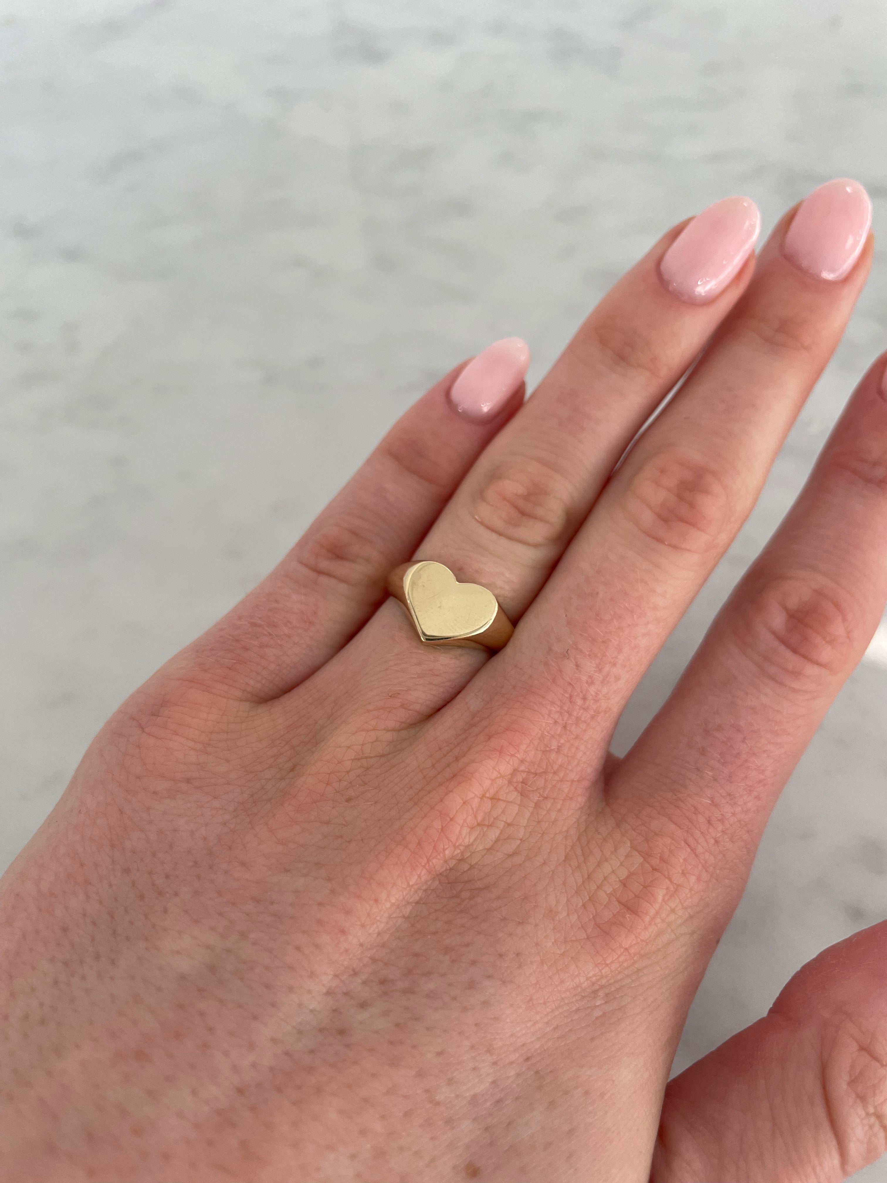 Heart Signet Curb Ring