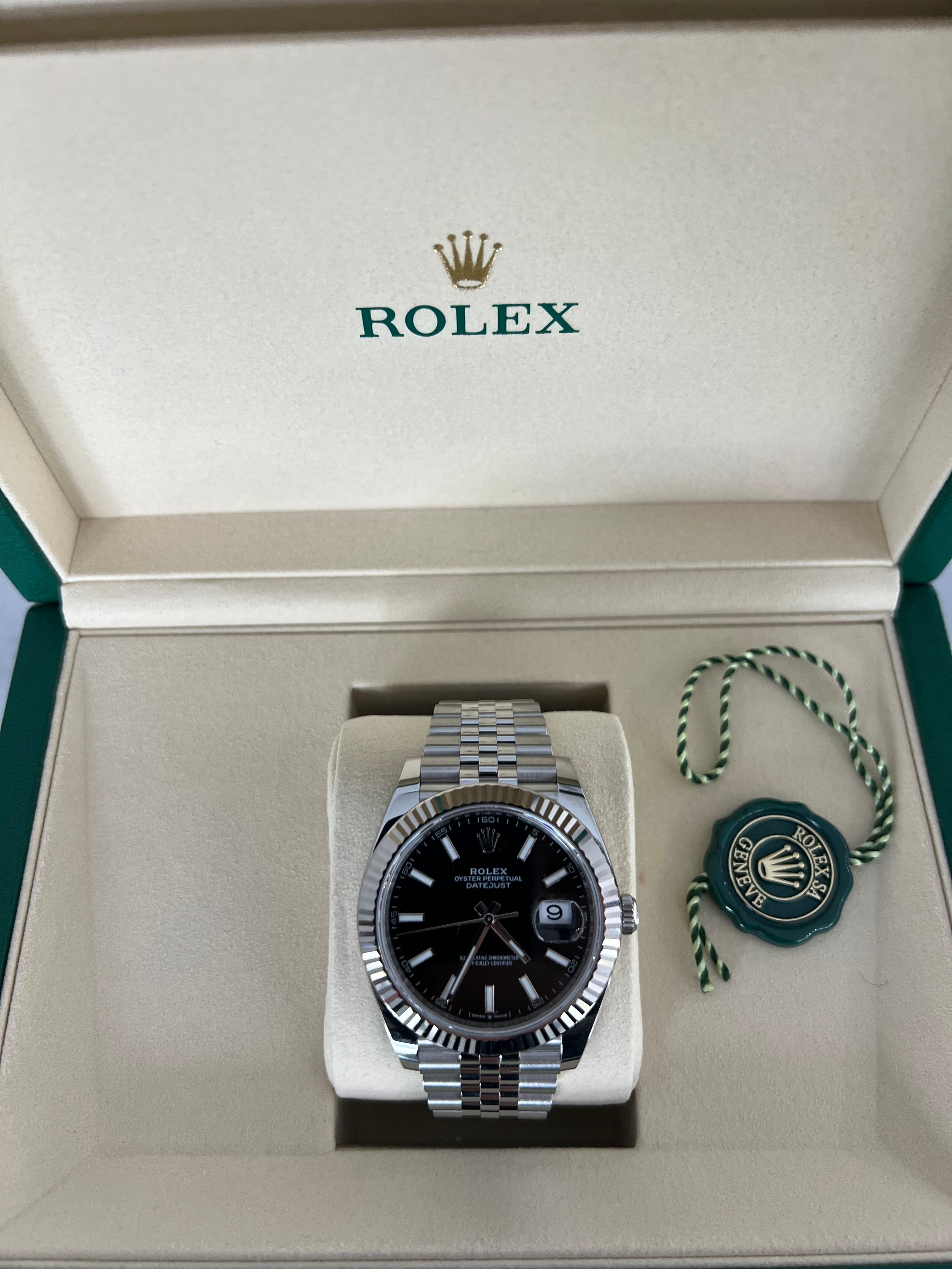 Rolex Datejust Stainless Steel Black Stick Dial Jubilee Bracelet 41mm 126334/2026