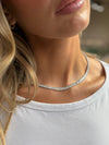 Lab Grown Vertical Oval Diamond Tennis necklace