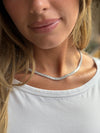 Lab Grown Vertical Oval Diamond Tennis necklace