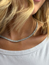Lab Grown Vertical Oval Diamond Tennis necklace