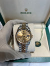Rolex Datejust Two Tone Oystersteel and Yellow gold 36mm Champagne Stick Dial 126233/2019