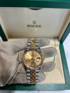 Rolex Datejust Two Tone Oystersteel and Yellow gold 36mm Champagne Stick Dial 126233/2019