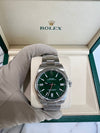 Rolex Oyster Perpetual 41mm in Oystersteel with Green Stick Dial on Oyster bracelet 134300/2026
