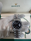 Rolex Datejust 36mm Black Stick on Jubliee bracelet and Fluted Bezel 126234/2025