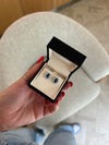 Boucles d'oreilles diamant saphir bleu
