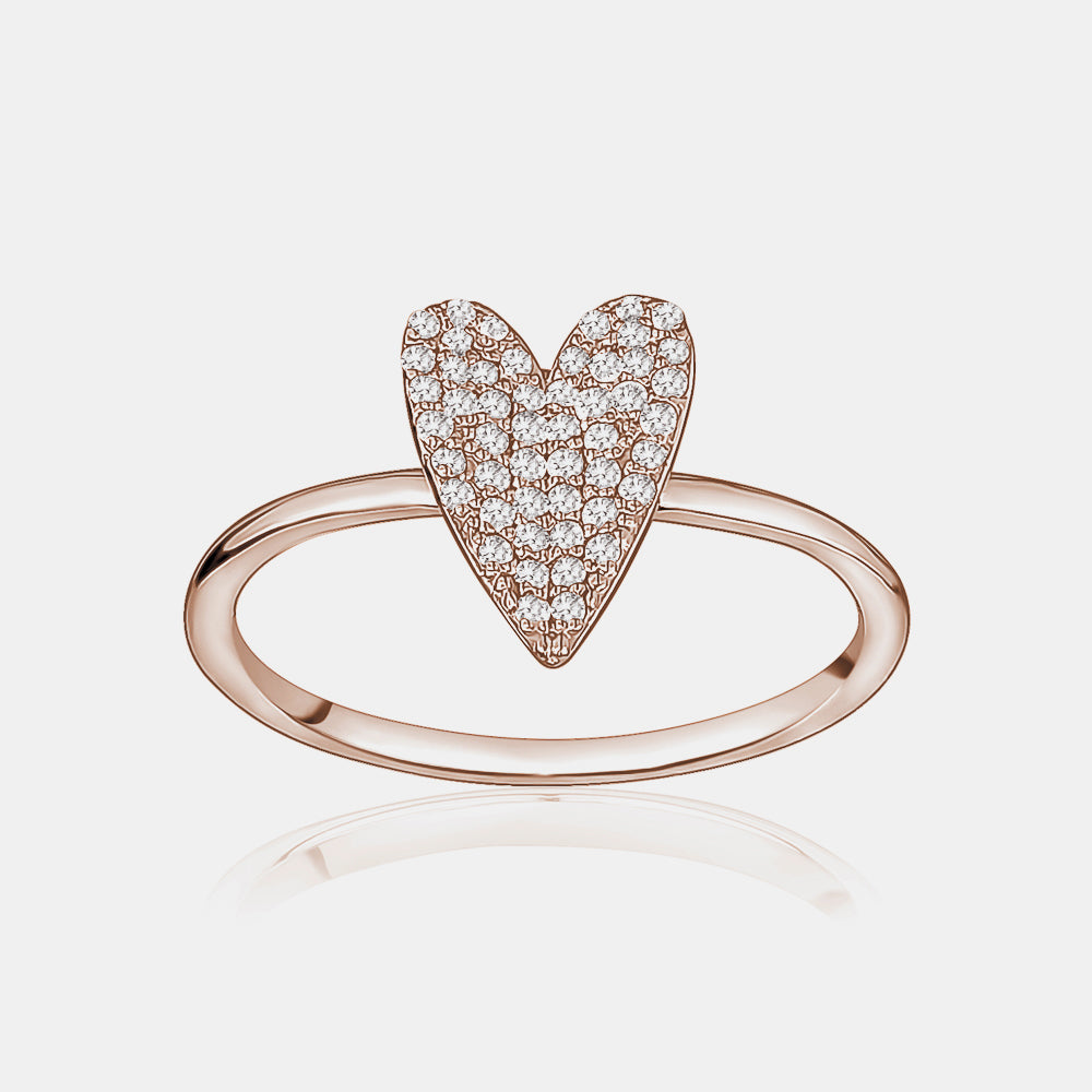 Elongated Diamond Heart Ring