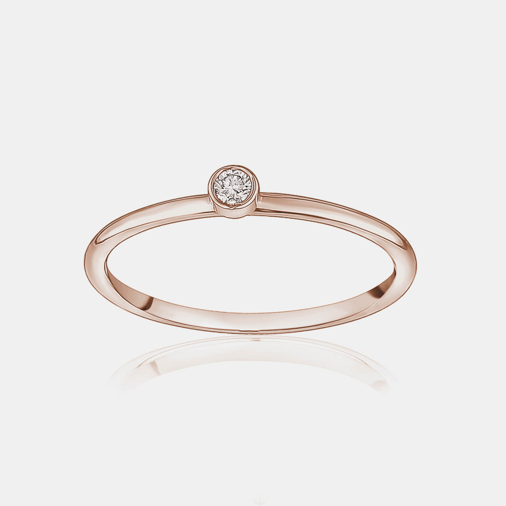 Single Diamond Stackable Ring