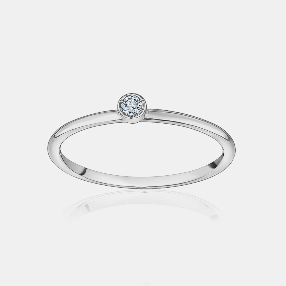 Single Diamond Stackable Ring