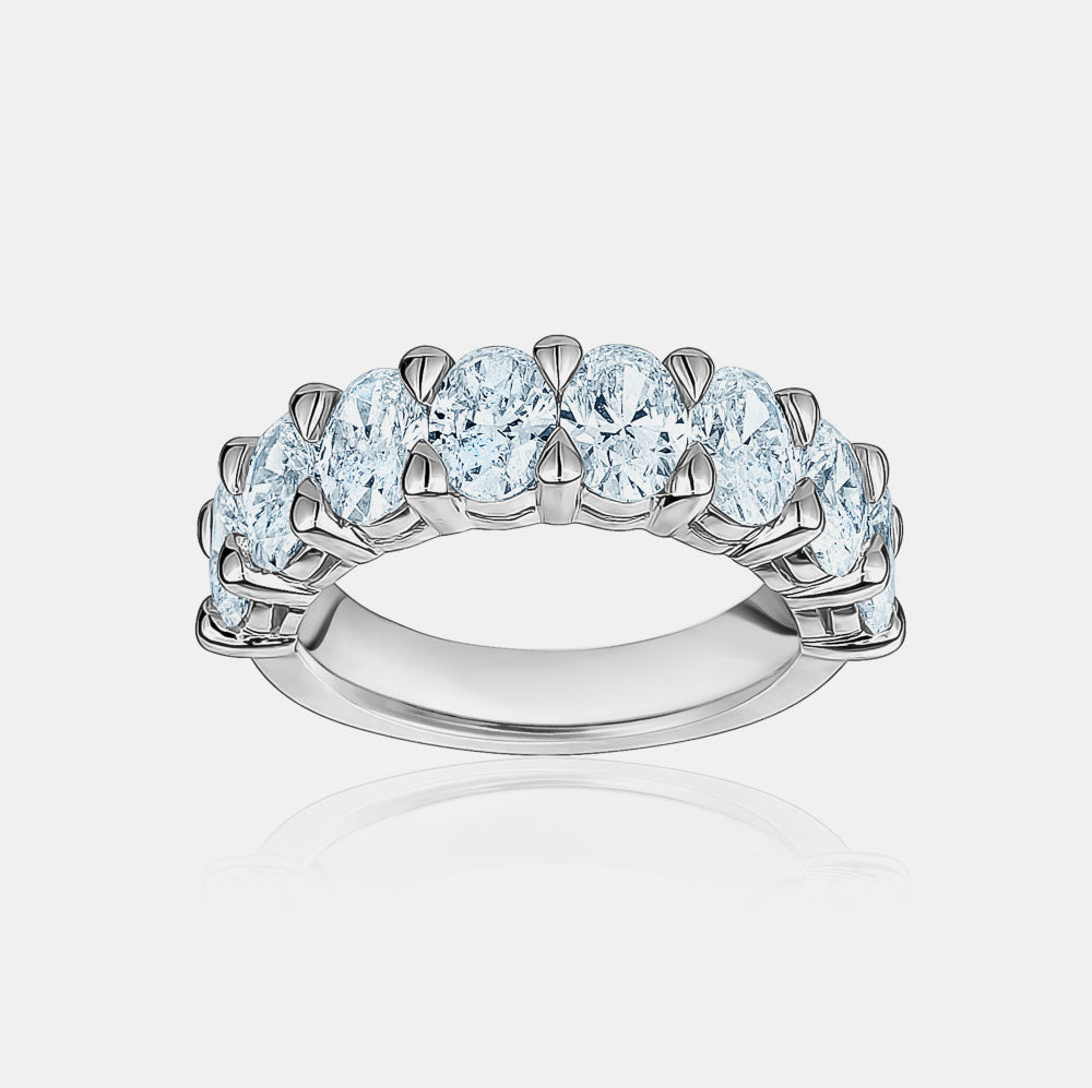 Semi Diamond Oval Eternity Band