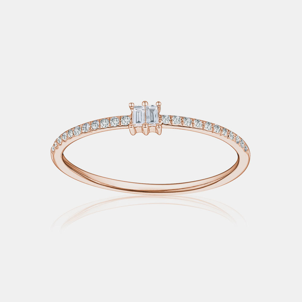 Double Vertical Baguette Stackable Ring