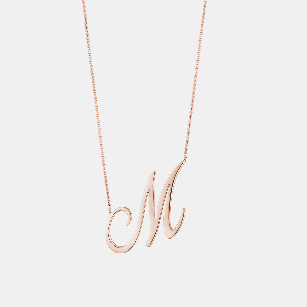 Jumbo Cursive Initial Necklace