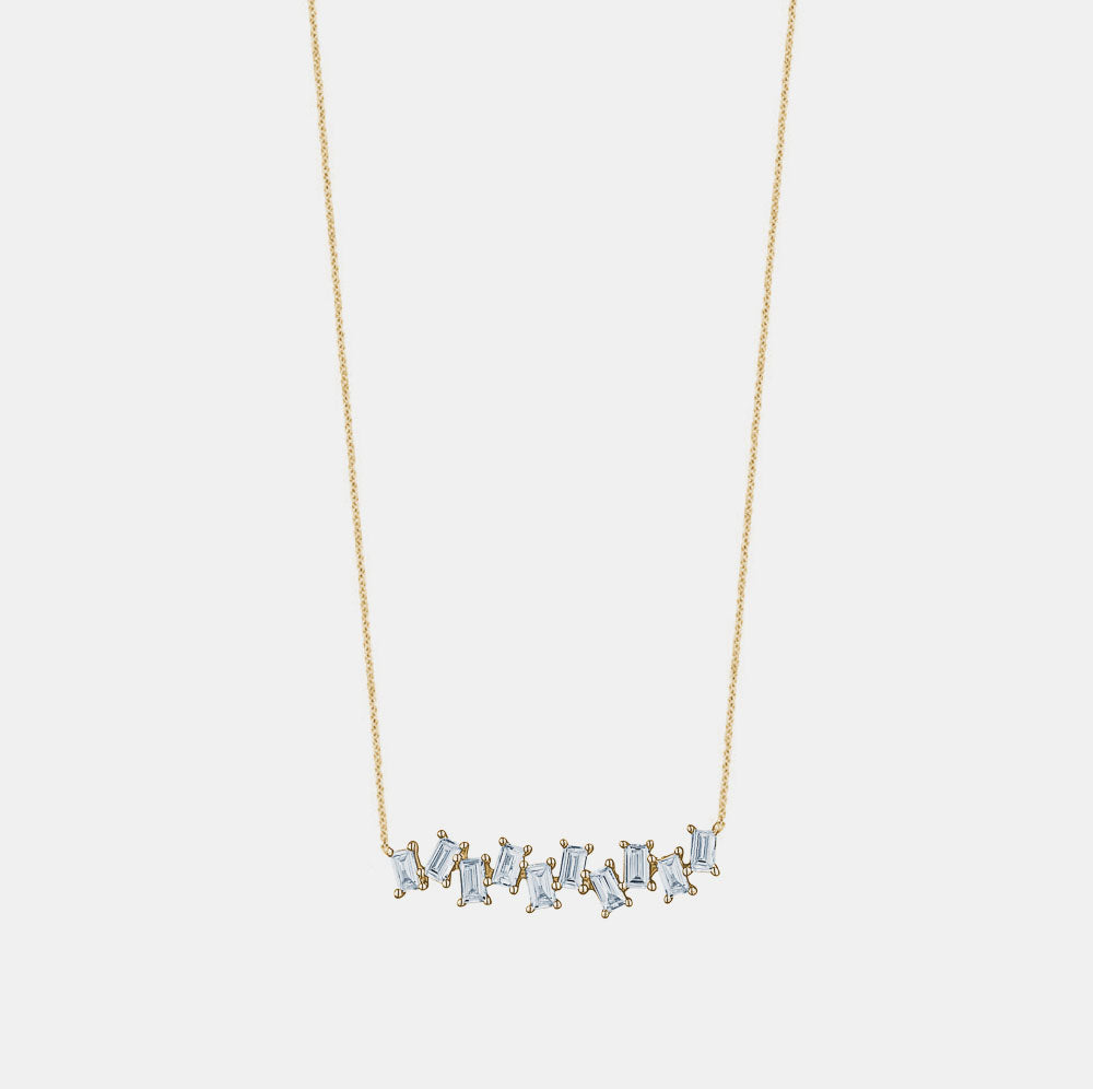 Collier de Diamants Baguette Dentelés