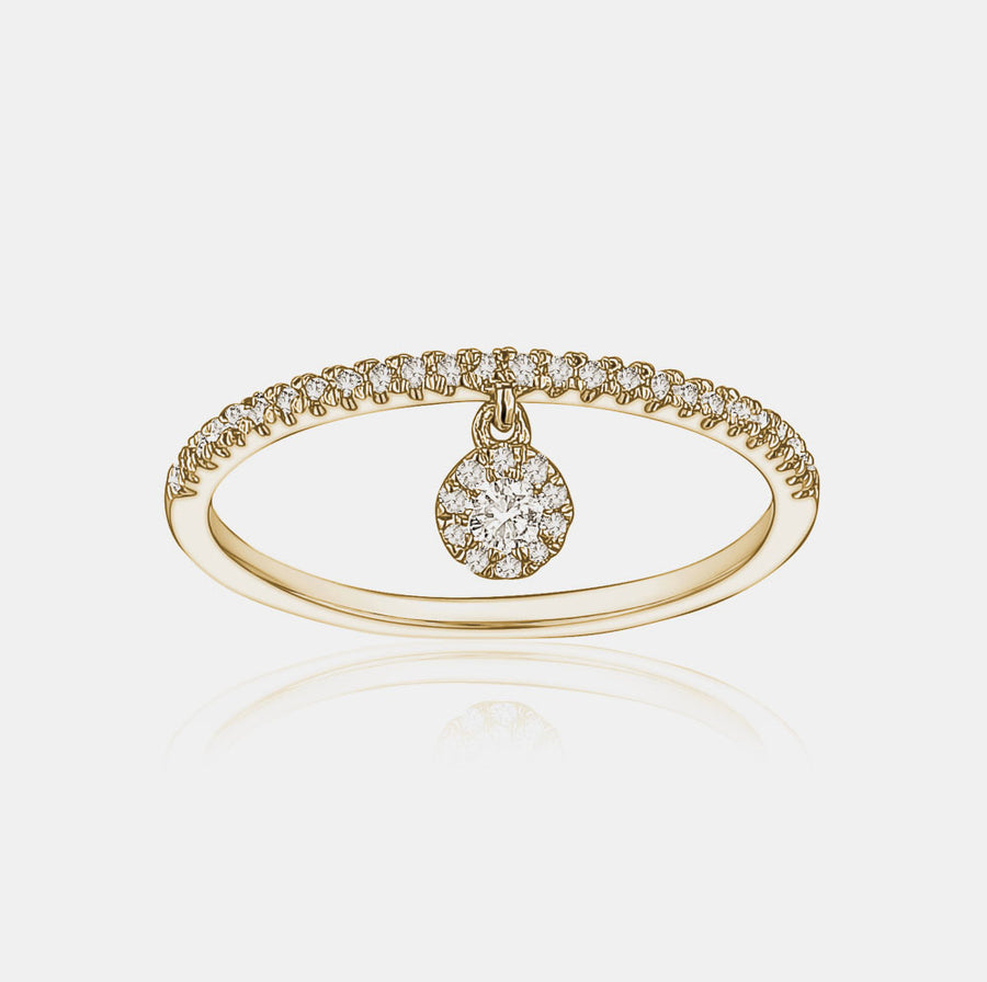 Bague avec Diamant Pendant 