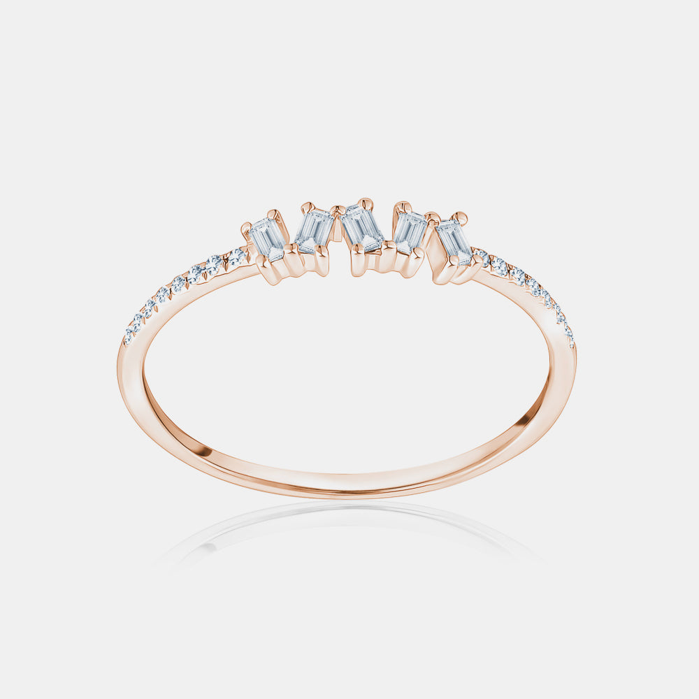 Diamond Jagged Baguette Ring