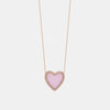 Collier en forme de coeur avec diamant et opale rose