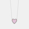 Collier en forme de coeur avec diamant et opale rose