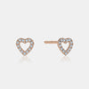 Boucles d'Oreilles de Coeur Ouvert en Diamant