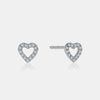 Boucles d'Oreilles de Coeur Ouvert en Diamant