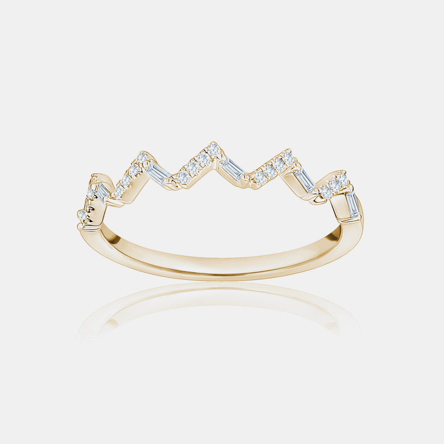 Bague Zig Zag avec Diamants