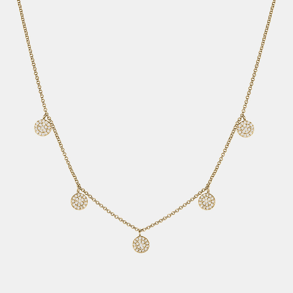 Dangling Diamond Circle Necklace