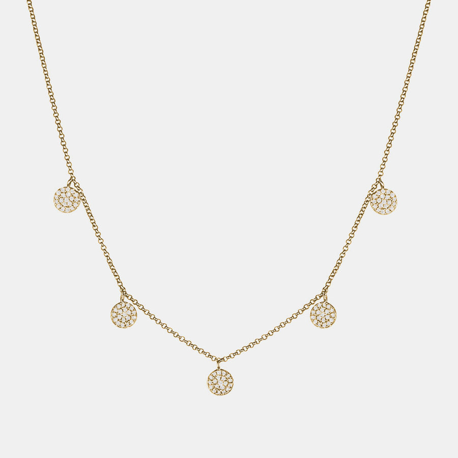 Collier Diamant en forme de Cercle Pendant  