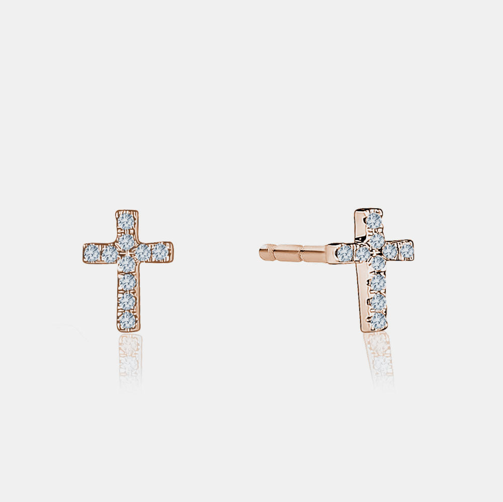 Mini Diamond Cross Studs