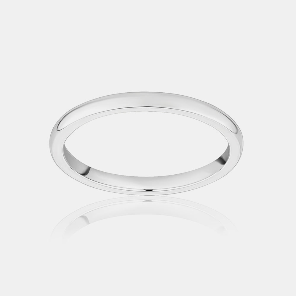 1.5mm Gold Stackable Ring - 14K White Gold
