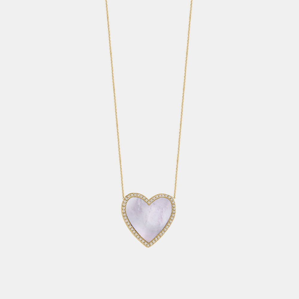 Collier de Coeur avec Diamant Nacre