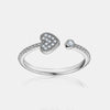  Bague de Cœur avec Diamant Demi-Chemin
