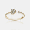  Bague de Cœur avec Diamant Demi-Chemin