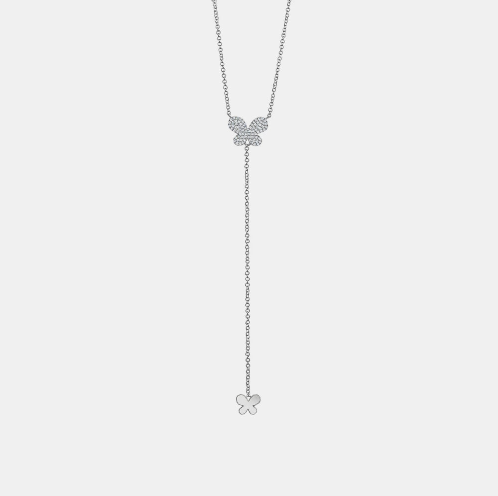 Diamond Butterfly Lariat Necklace