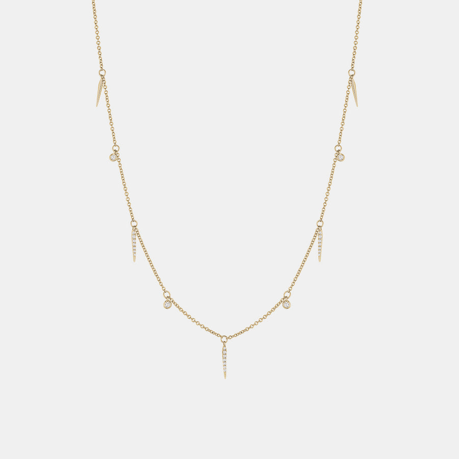 Collier à Mutiples Facettes de Diamant Pendantes