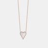Diamond Border Mother of Pearl Pointy Heart Necklace