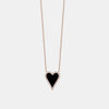 Collier de Coeur Pointu Noir en Diamant