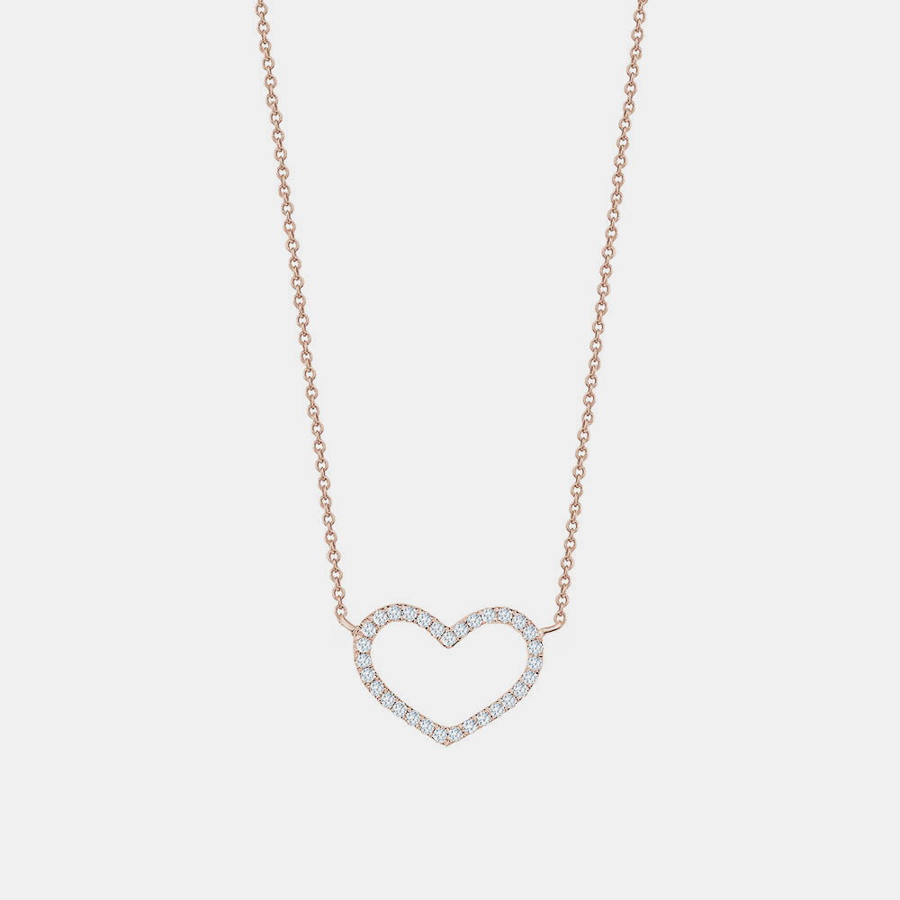 Open Diamond Heart Necklace