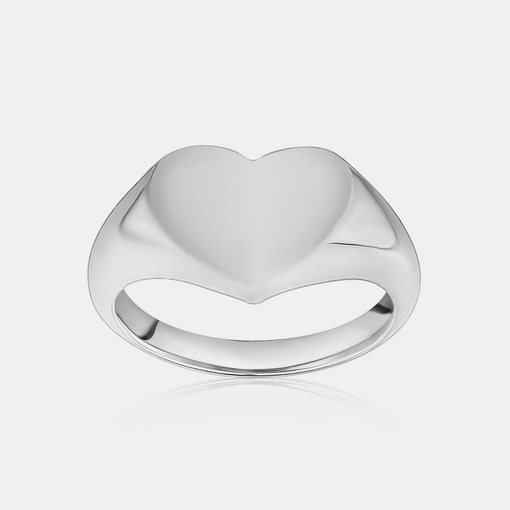 Heart Signet Curb Ring