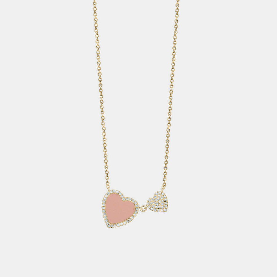 Collier Double Coeur en Diamant