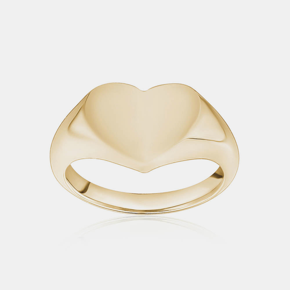 Heart Signet Curb Ring