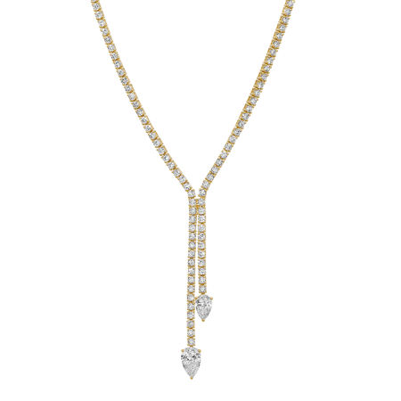 The Everly Pear Lariat - 14k Yellow gold