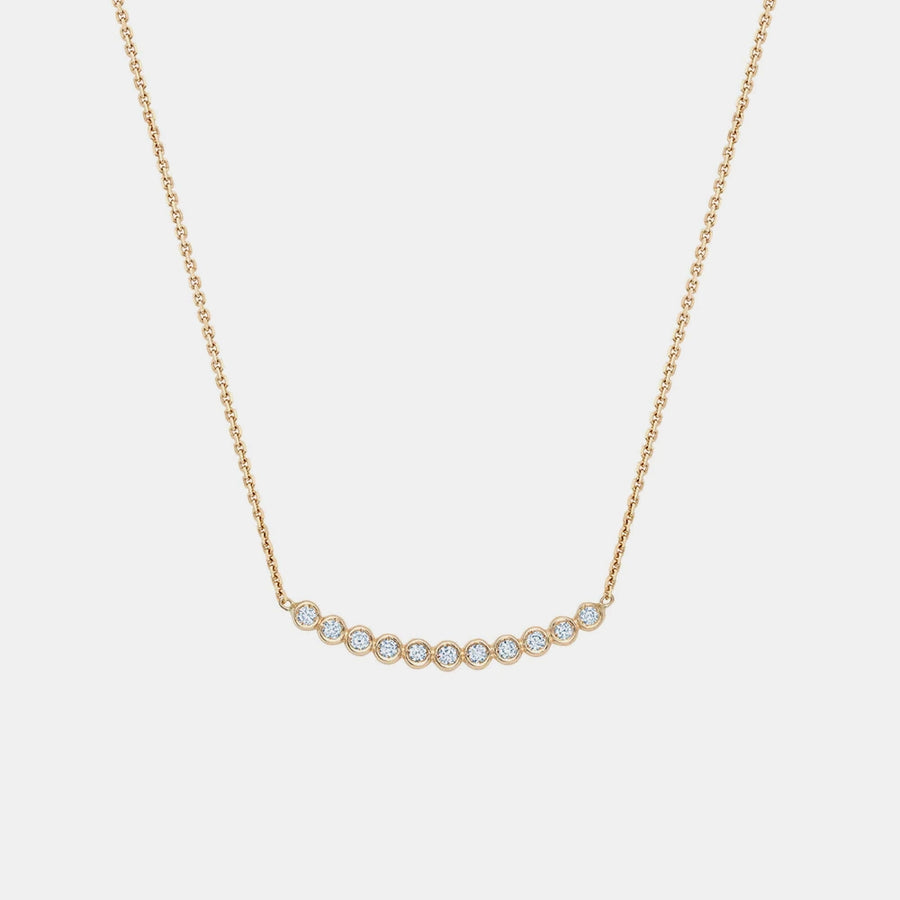 Collier avec Barre de Facette de Diamants 