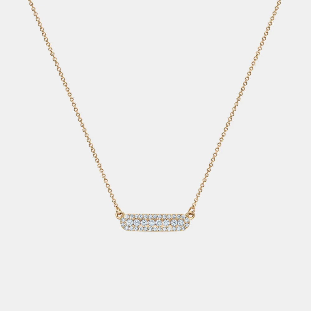Diamond Halo Bar Necklace