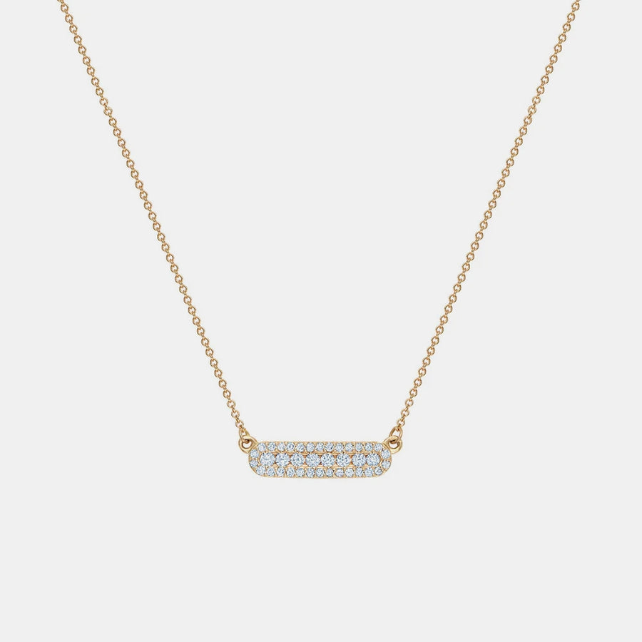 Collier de Barre avec Auréole en Diamant