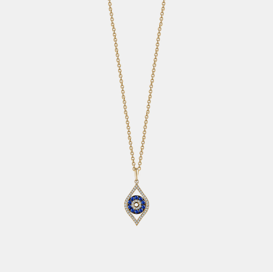 Collier Mauvais Oeil en Saphire Pendant