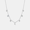 Collier étoile de lune en diamant pendant 