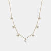 Collier étoile de lune en diamant pendant 