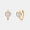 Diamond Mother of Pearl Heart Huggies