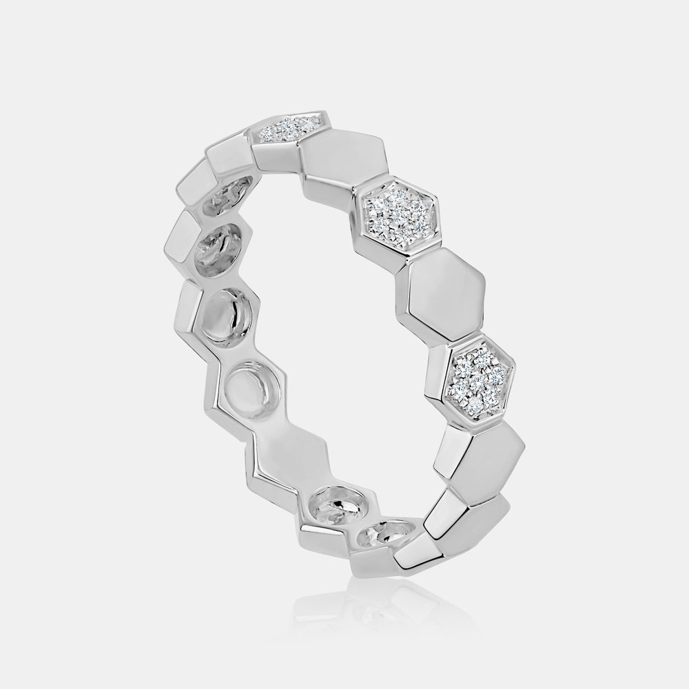 Diamond Hexagon Ring
