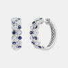 Boucles d'oreilles avec lunette en diamant et saphir